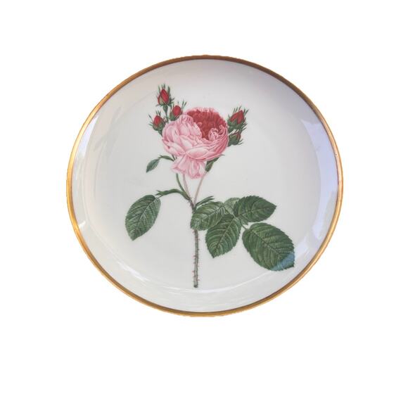 7 Vintage Hutschenreuther Germany Roses Of Redoute Plates Hamilton Collection - Picture 8 of 11